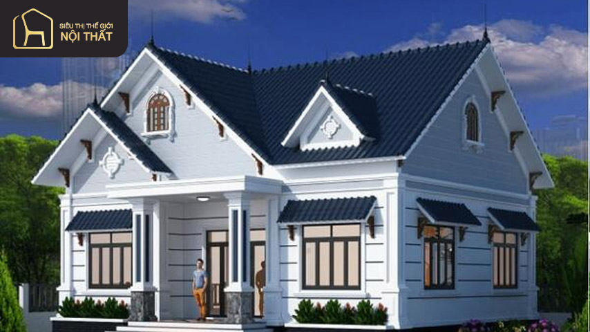 Nhà vườn mái thái có gác lửng đẹp và hiện đại