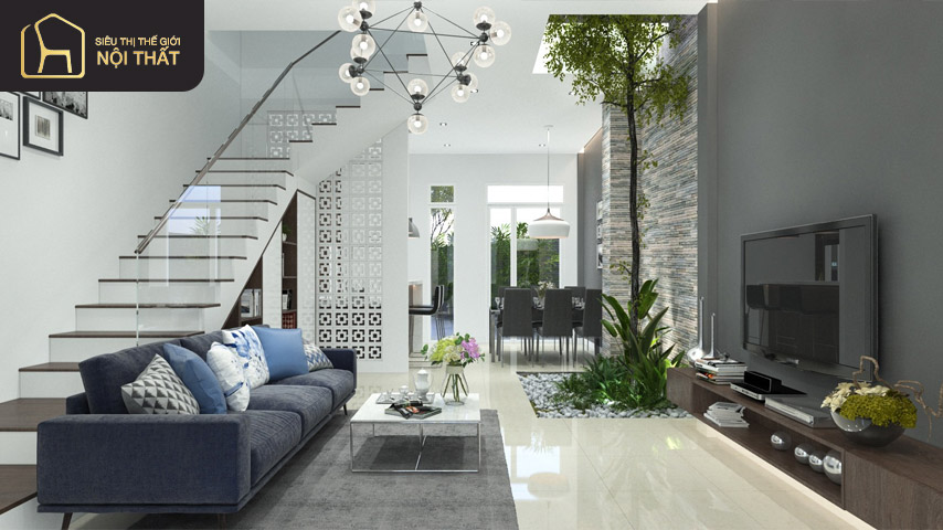  Thiết kế nội thất nhà phố không gian mở đem lại sự thoáng mát, tươi mới