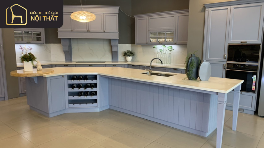 Tủ bếp số 5 màu xanh pastel tươi mát Tủ bếp số 5 màu xanh pastel tươi mát