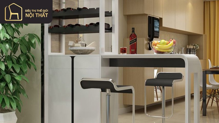 Thiết kế tủ bếp đẹp có quầy bar kết hợp Thiết kế tủ bếp đẹp có quầy bar kết hợp