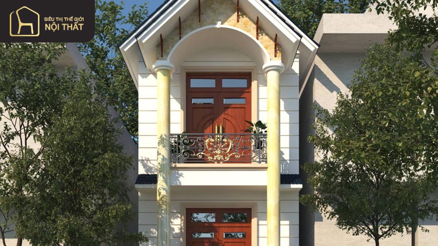 Nhà ống 2 tầng đẹp mang phong cách cổ điển
