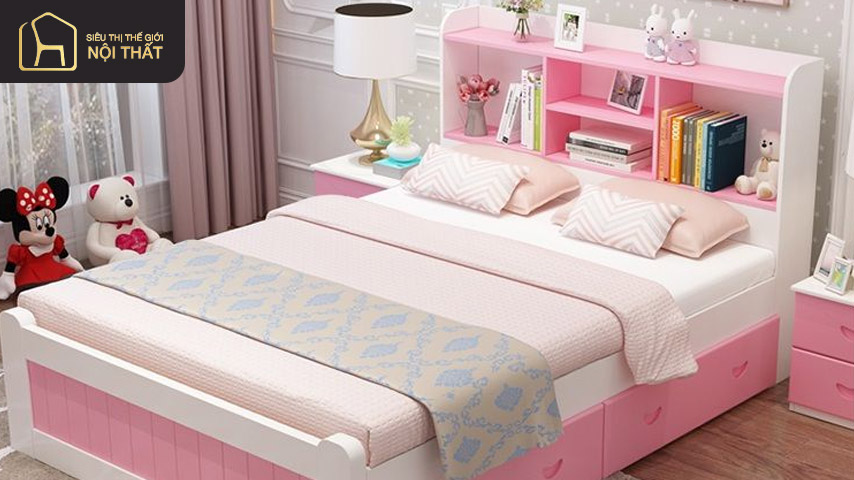 Giường ngủ có hộc kéo cho các bé gái