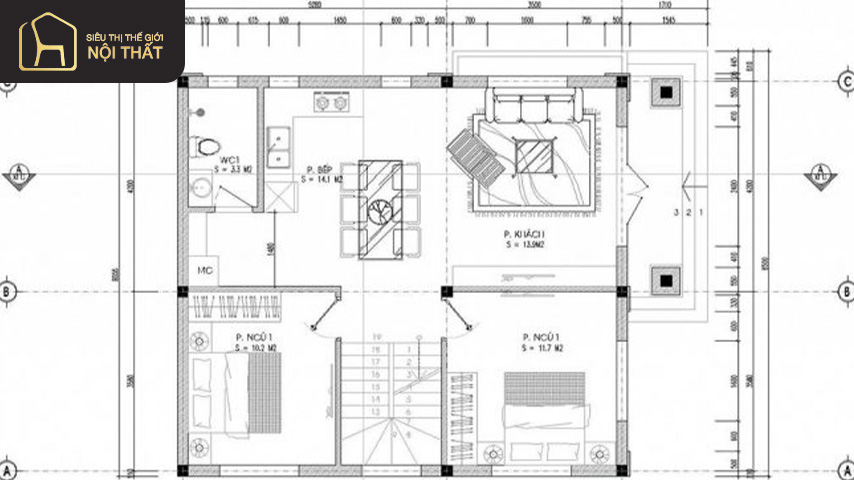 nhà 2 tầng 4 phòng ngủ