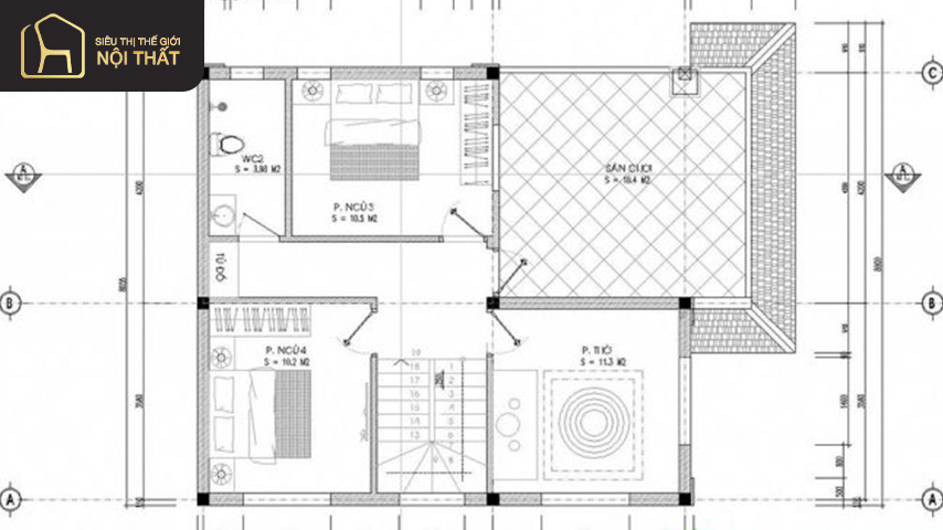 nhà 2 tầng 4 phòng ngủ