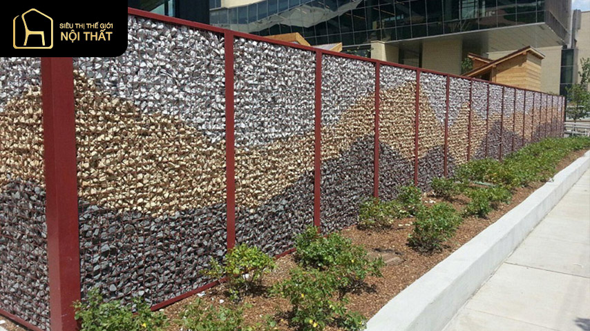 Hàng rào đẹp cho nhà cấp 4 bằng đá