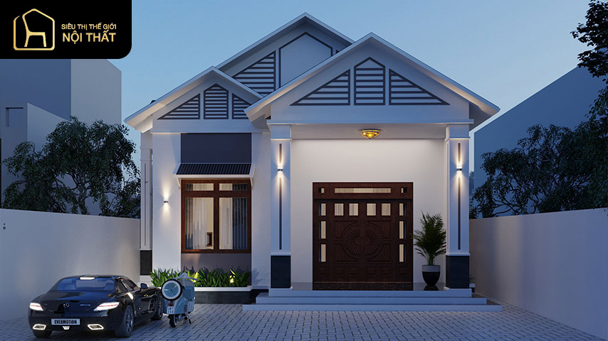 Mặt tiền nhà cấp 4 đẹp mái Thái