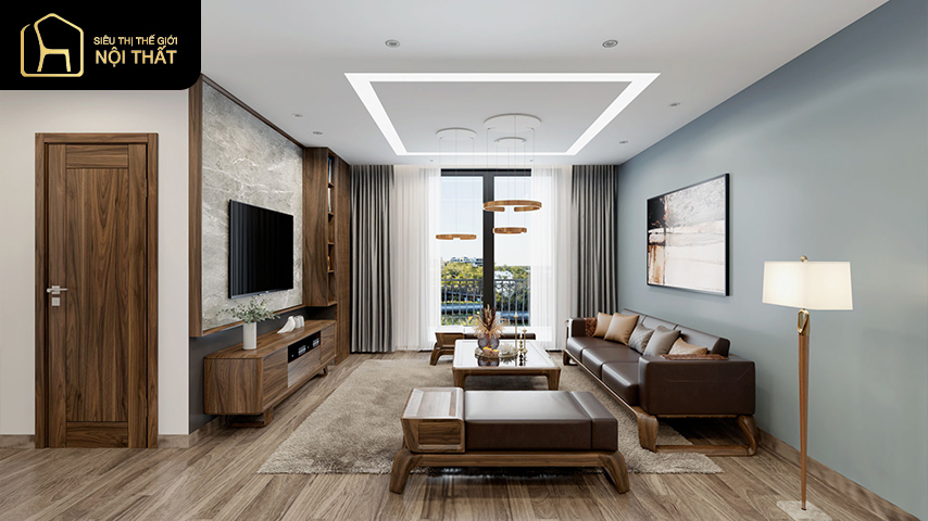 Mẫu phòng khách đẹp đơn giản cho chung cư hiện đại (4)
