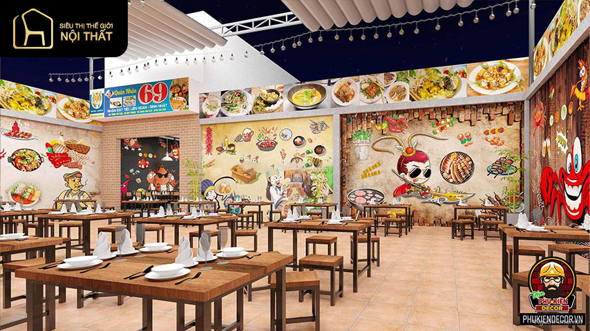 Thiết kế nhà hàng phong cách trẻ trung
