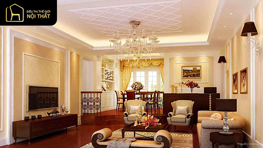 Phào chỉ sử dụng tone sáng màu giúp không gian phòng thoáng rộng hơn