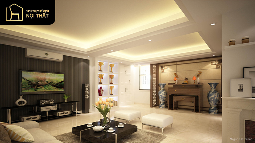 Thiết kế và lựa chọn màu sơn phào chỉ trần nhà phù hợp giúp công trình trở nên thẩm mỹ hơn