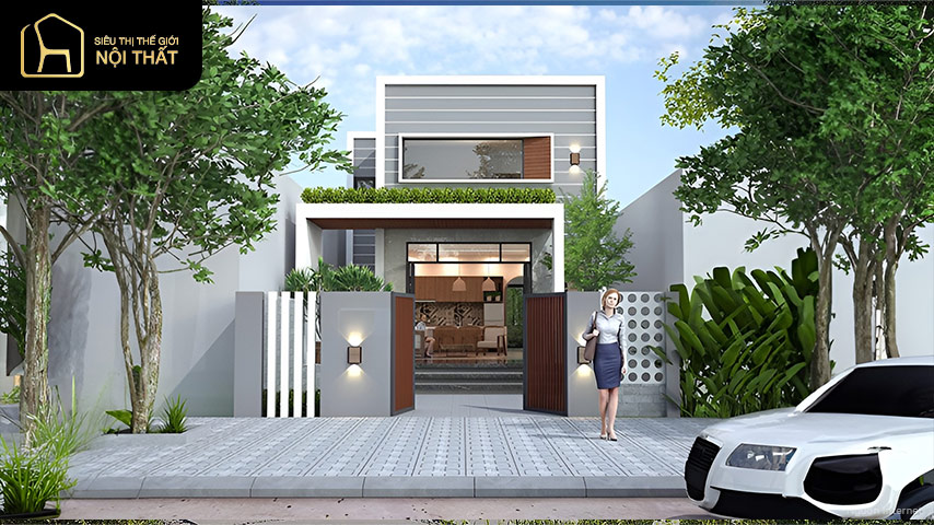 Mẫu nhà cấp 4 có gác lửng tạo thêm không gian sinh hoạt cho gia đình