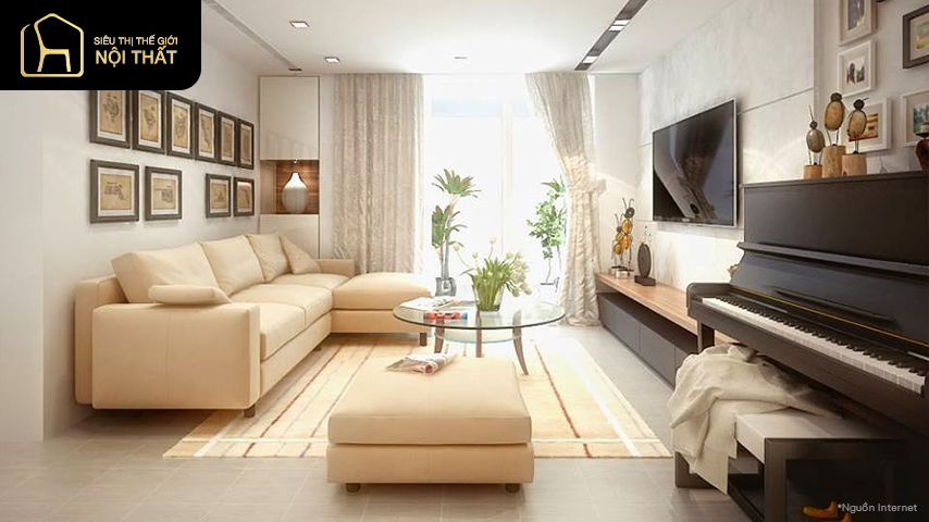 phòng khách chung cư 70m2