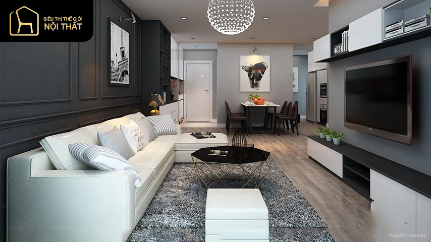 phòng khách chung cư 70m2