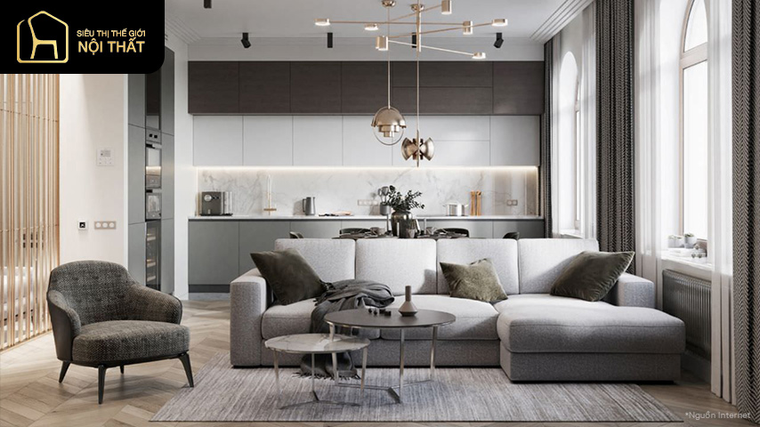 phòng khách chung cư 70m2