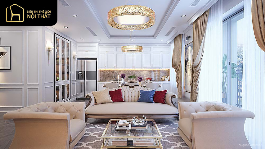 phòng khách chung cư 70m2