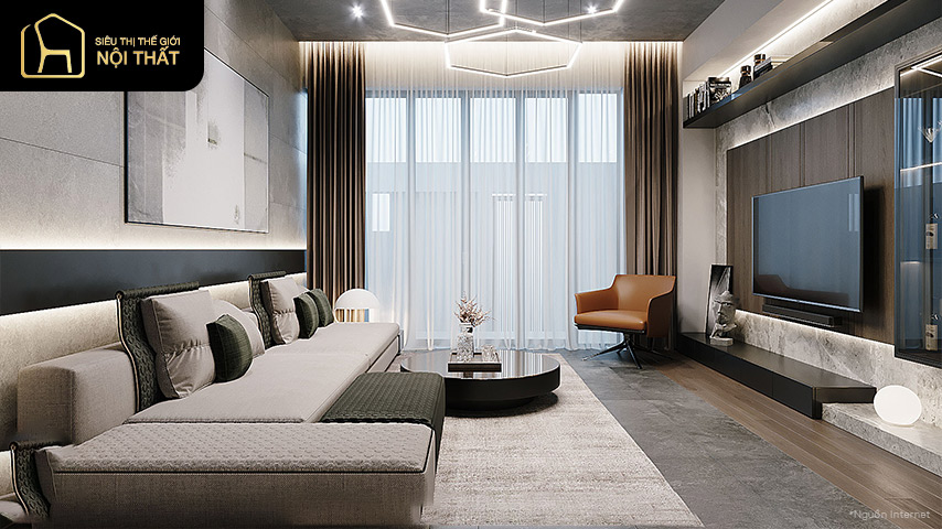 phòng khách chung cư 70m2