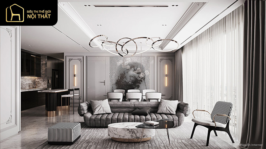 phòng khách chung cư 70m2