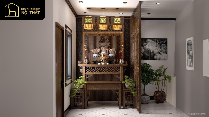 vách ngăn phòng thờ