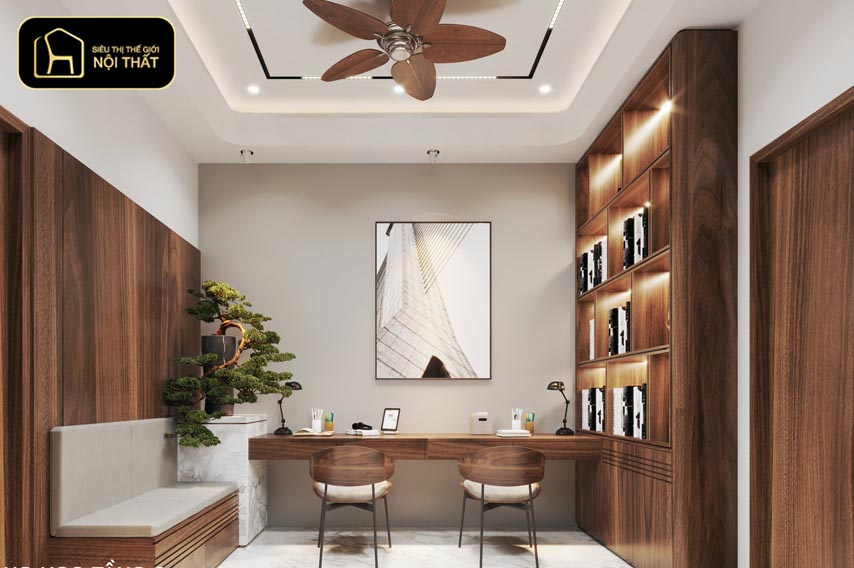 Thiết kế phòng làm việc cho 2 người
