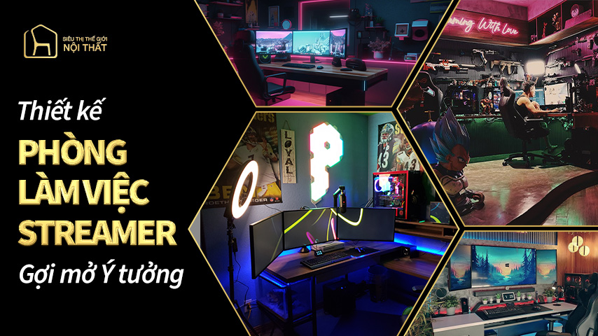 thiết kế phòng làm việc cho streamer