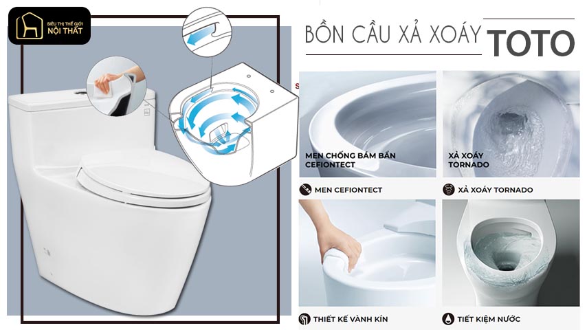 Bồn cầu xả xoáy Toto