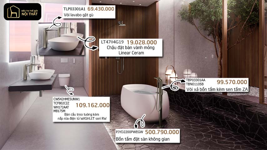 Combo thiết bị vệ sinh Toto gần đây