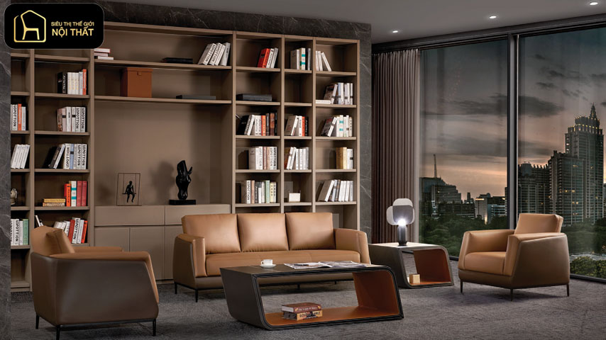 bộ sofa da cao cấp cho nội thất phòng khách