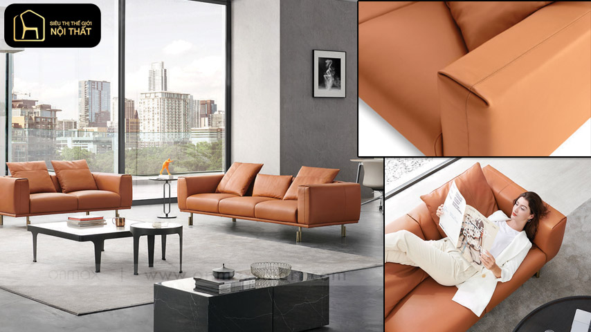 sofa da cao cấp cho nội thất phòng khách
