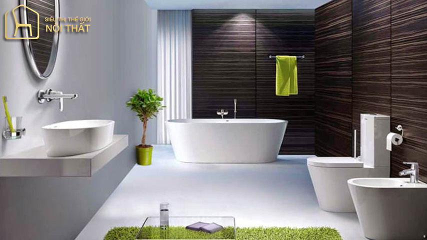 Không gian phòng vệ sinh tiện nghi, hiện đại với thiết bị vệ sinh Korest