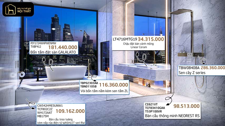 Giá trọn bộ thiết bị vệ sinh TOTO