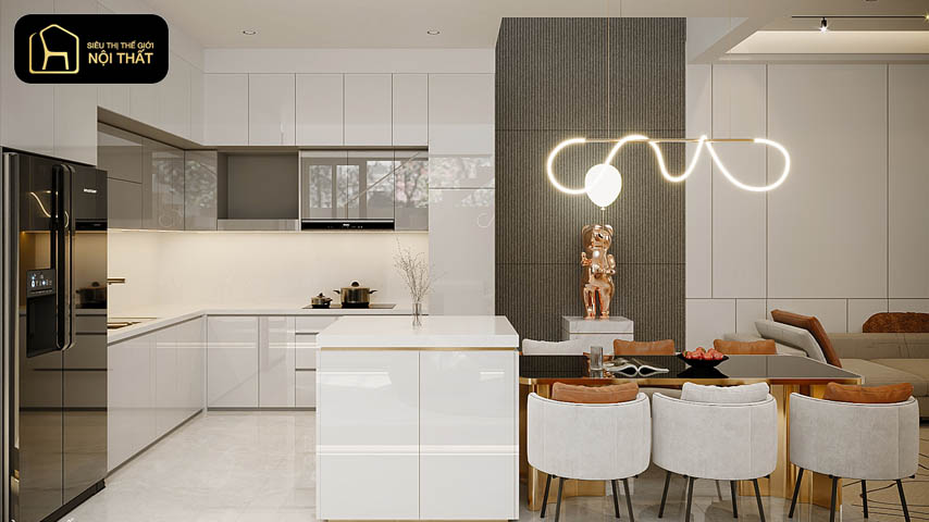 thiết kế nội thất phòng bếp nhỏ 2m