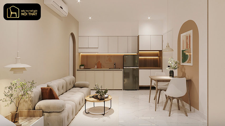 thiết kế nội thất phòng bếp đẹp đơn giản