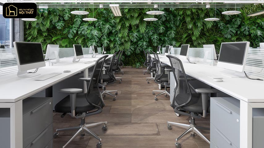 Thiết kế nội thất văn phòng phong cách Eco
