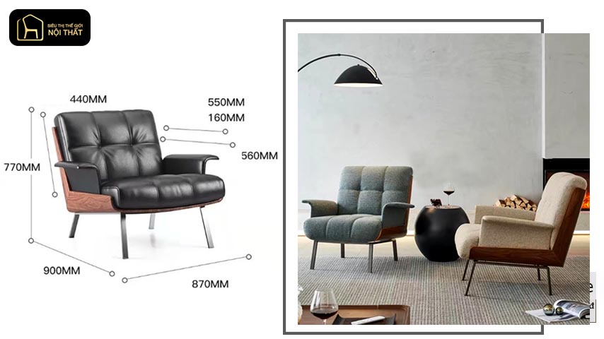 Kích thước ghế thư giãn phù hợp