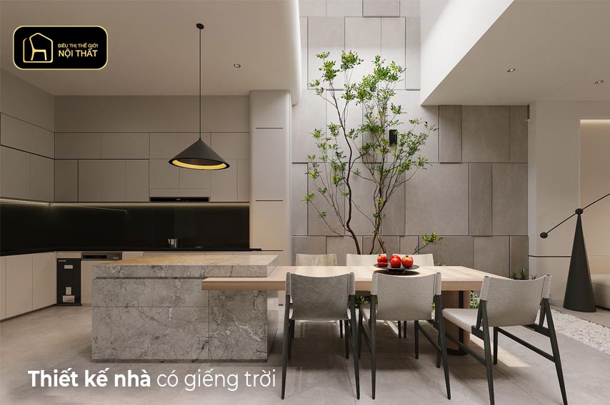 thiết kế nhà có giếng trời