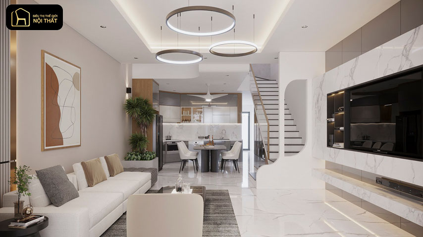 thiết kế nội thất không gian mở