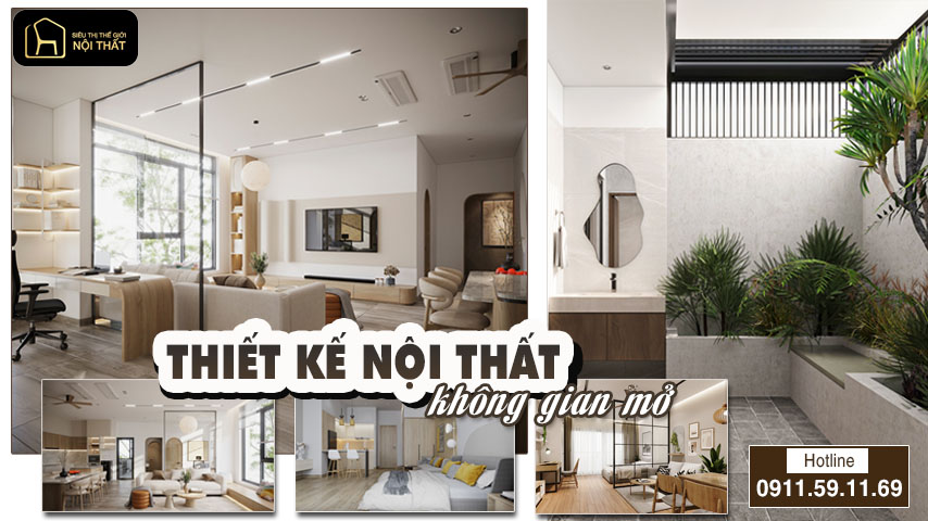 thiết kế nội thất không gian mở