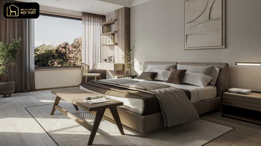 Thiết kế phòng ngủ kết hợp phòng làm việc