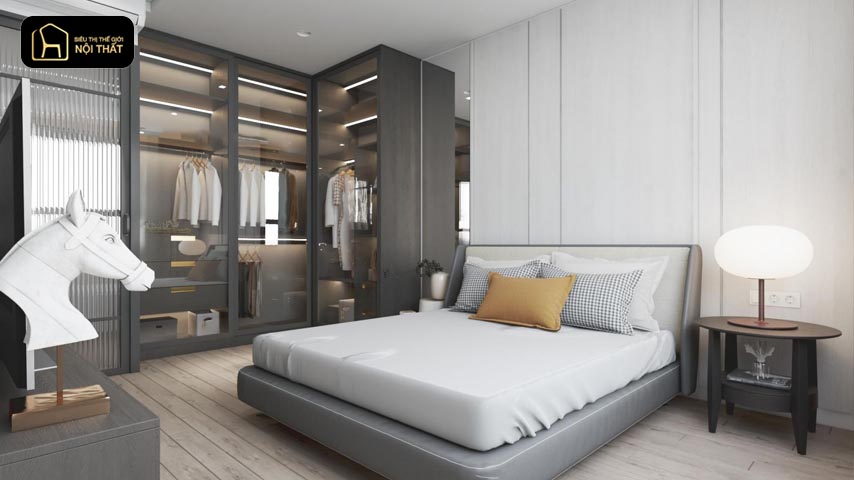 thiết kế phòng ngủ có phòng thay đồ