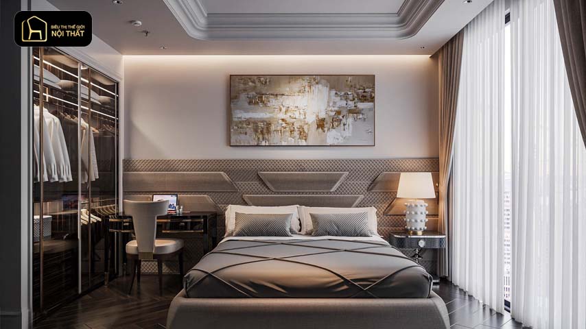 thiết kế phòng ngủ có phòng thay đồ