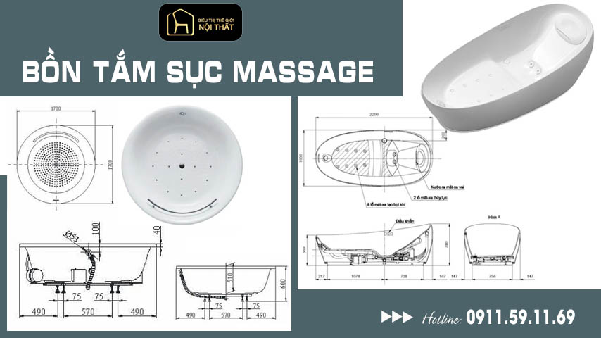 Bồn tắm sục toto