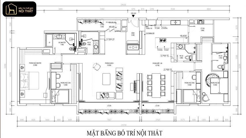 kích thước trong thiết kế nội thất