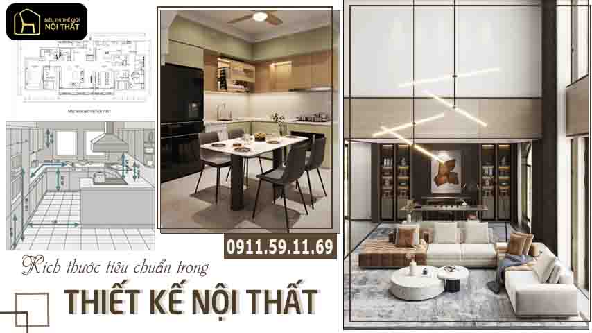 kích thước trong thiết kế nội thất