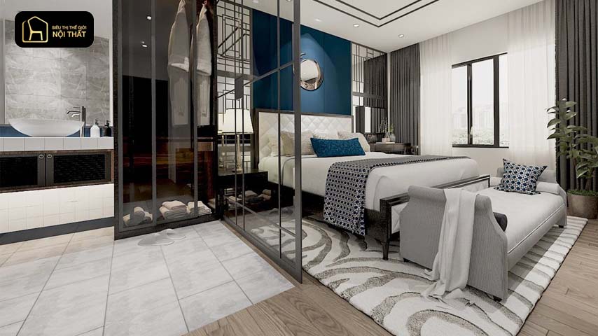 Thiết kế phòng ngủ có nhà vệ sinh