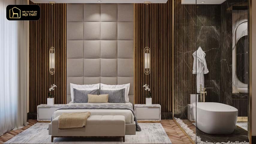 Thiết kế phòng ngủ có nhà vệ sinh