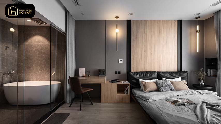 Thiết kế phòng ngủ có nhà vệ sinh