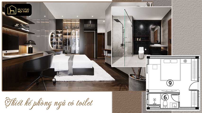Thiết kế phòng ngủ có nhà vệ sinh