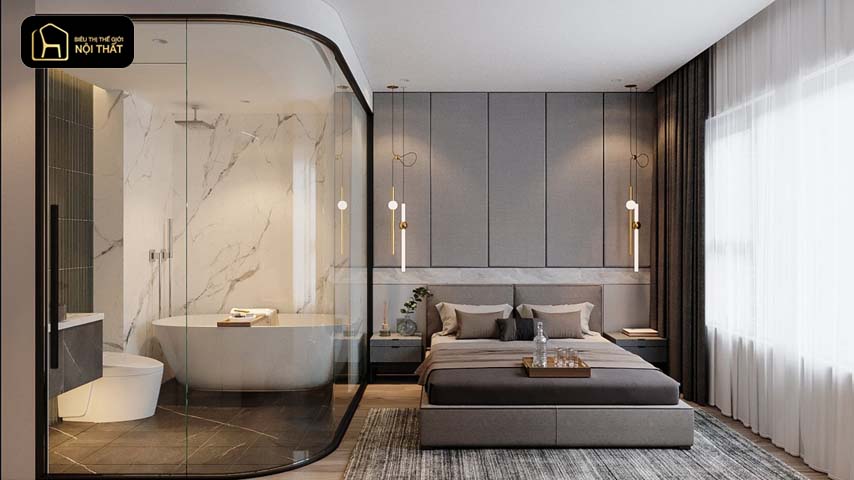 Thiết kế phòng ngủ có nhà vệ sinh