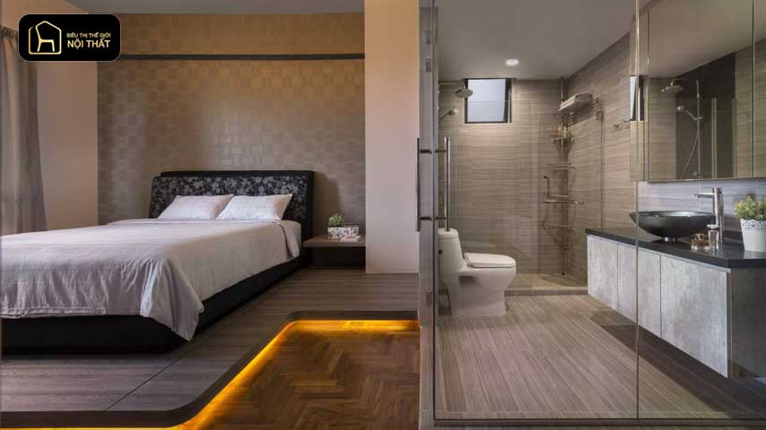 Thiết kế phòng ngủ có nhà vệ sinh