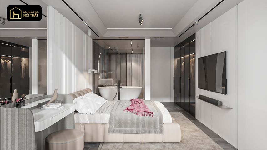 Thiết kế phòng ngủ có nhà vệ sinh